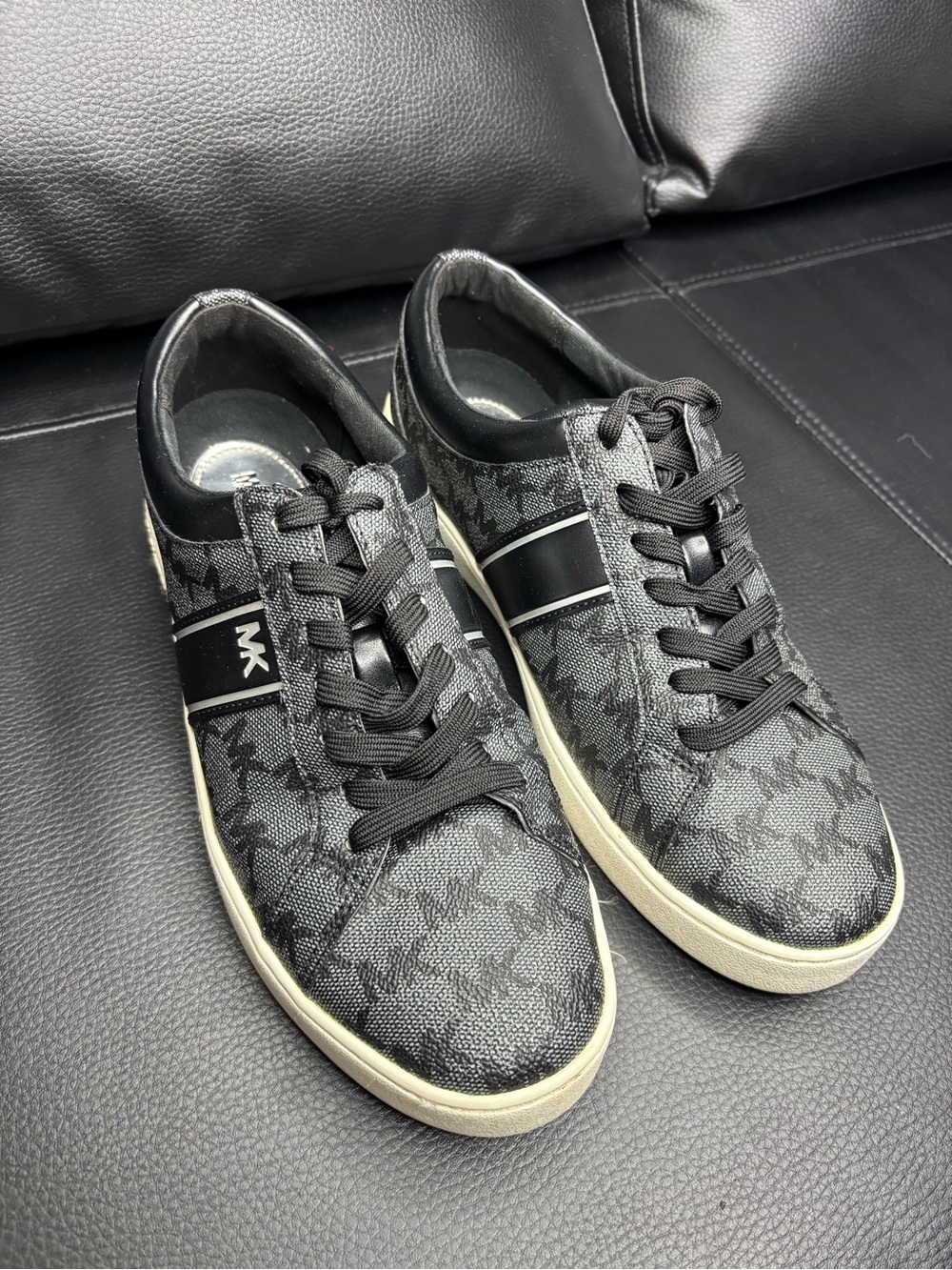Michael Michael Kors Women's Juno Stripe Lace-Up Sneakers in black, Women’s 8